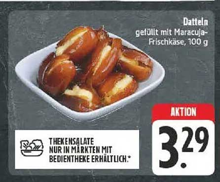 Datteln gefüllt mit Maracuja-Frischkäse, 100 g