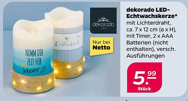 dekorado LED-Echtwachskerze