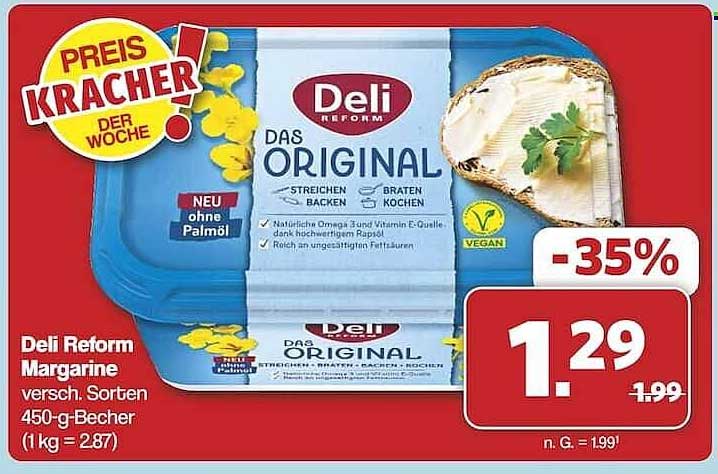 Deli Reform Margarine 450-g-Becher, verschiedene Sorten