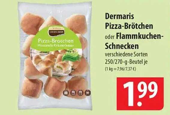 Dermaris Pizza-Brötchen oder Flammkuchen-Schnecken