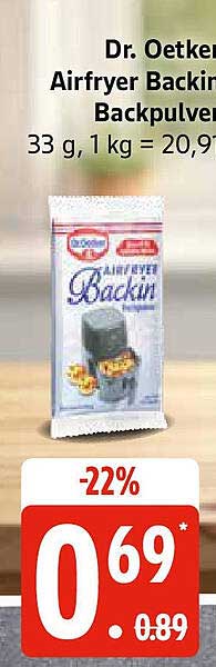 Dr. Oetker Airfryer Backin Backpulver 33 g