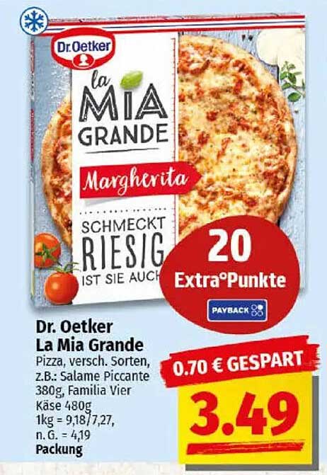 Dr. Oetker La Mia Grande Margherita Pizza 480g
