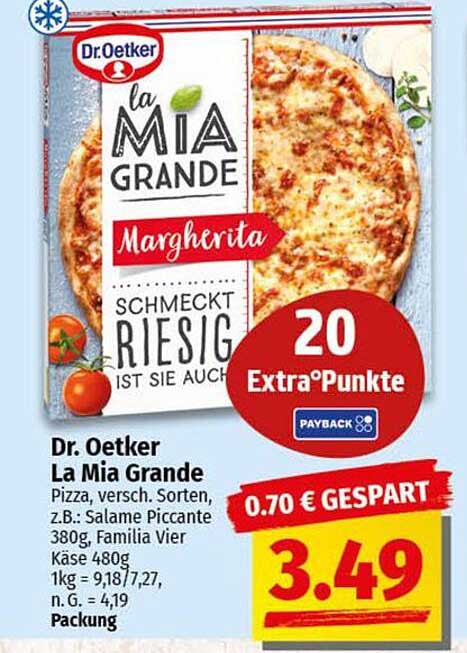 Dr. Oetker La Mia Grande Margherita Pizza 480g
