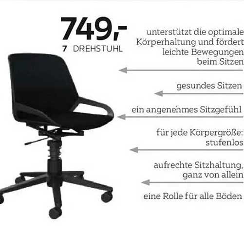 Drehstuhl - Unterstützt die optimale Körperhaltung