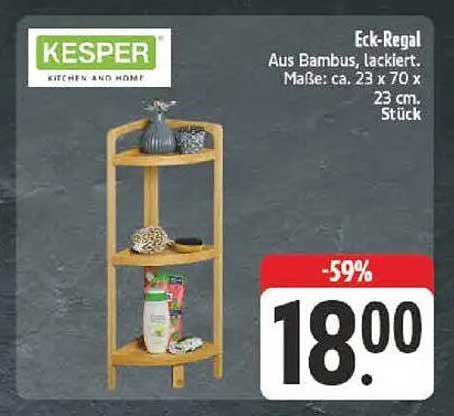 Eck-Regal aus Bambus von Kesper
