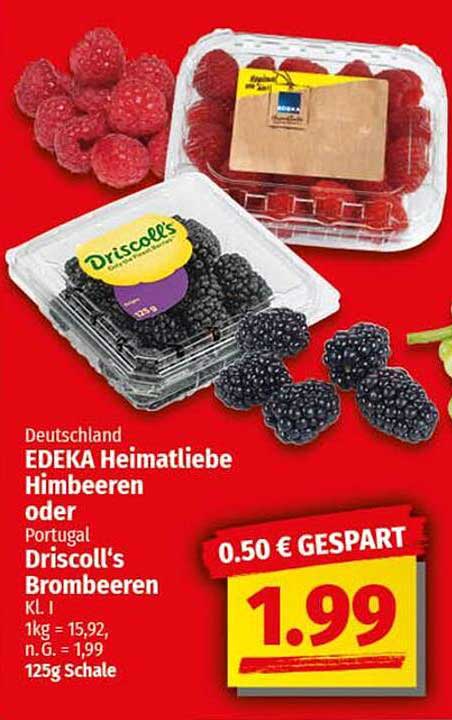 EDEKA Heimatliebe Himbeeren oder Driscoll's Brombeeren 125g