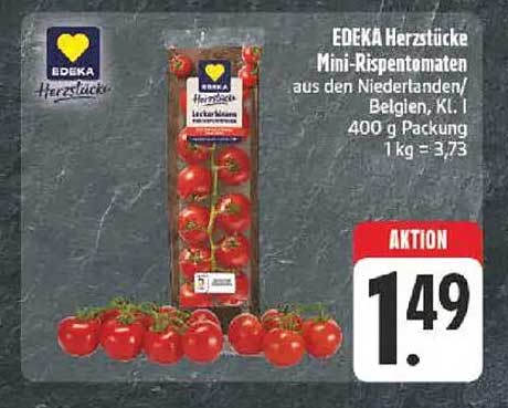 EDEKA Herzstücke Mini-Rispentomaten aus den Niederlanden/Belgien, Kl. 1
