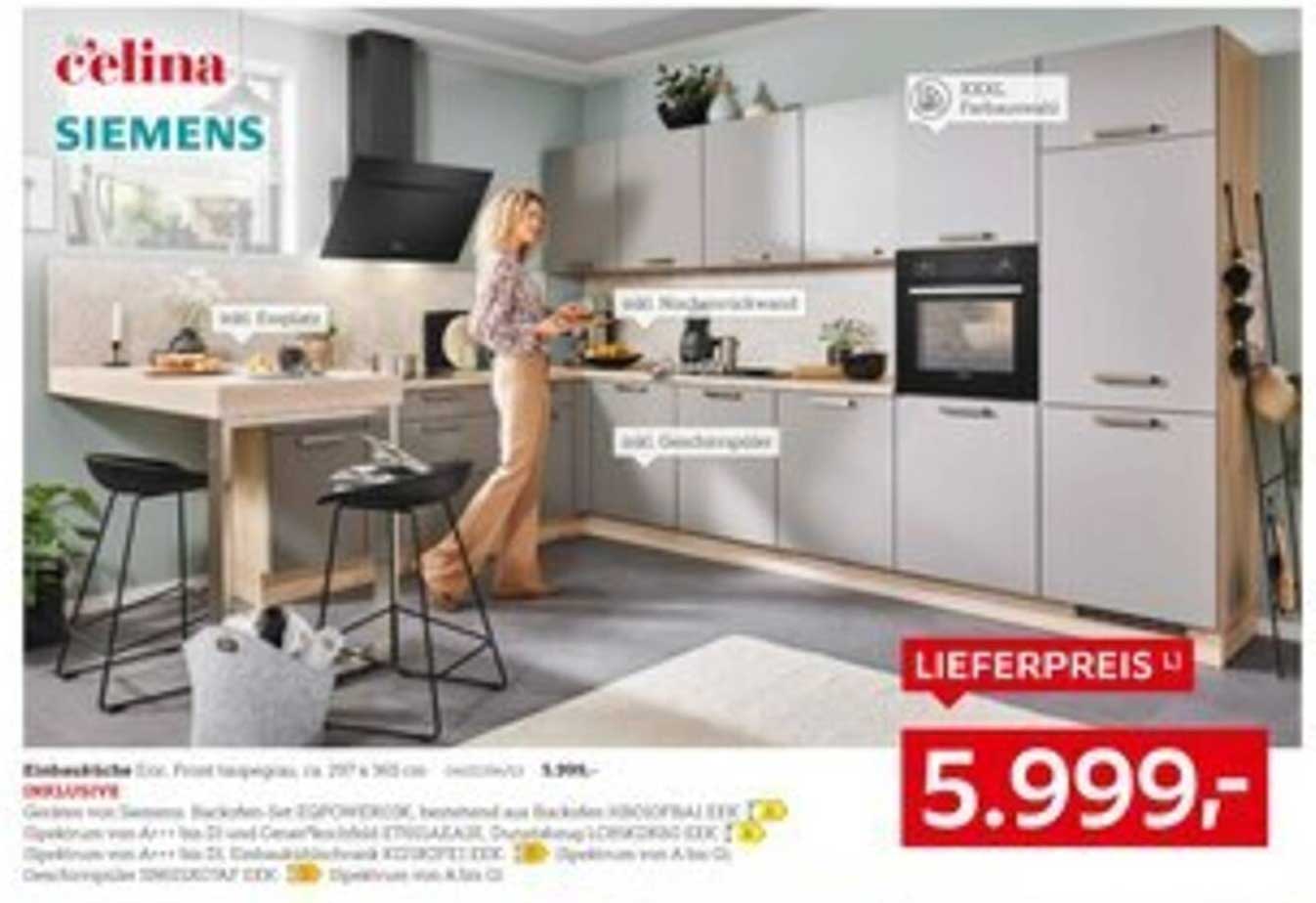 Einbauküche cëlina von Siemens – Küchenfreude zum Bestpreis!