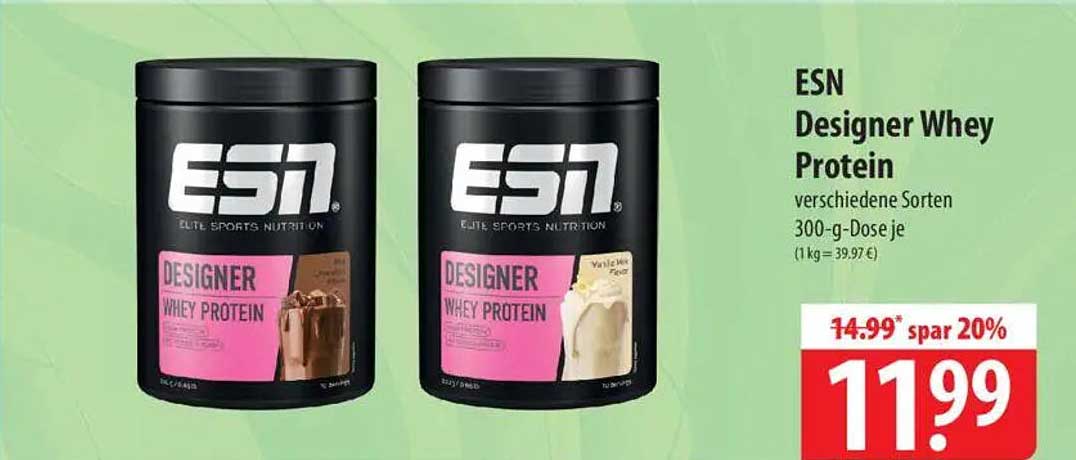 ESN Designer Whey Protein - verschiedene Sorten 300-g-Dose je