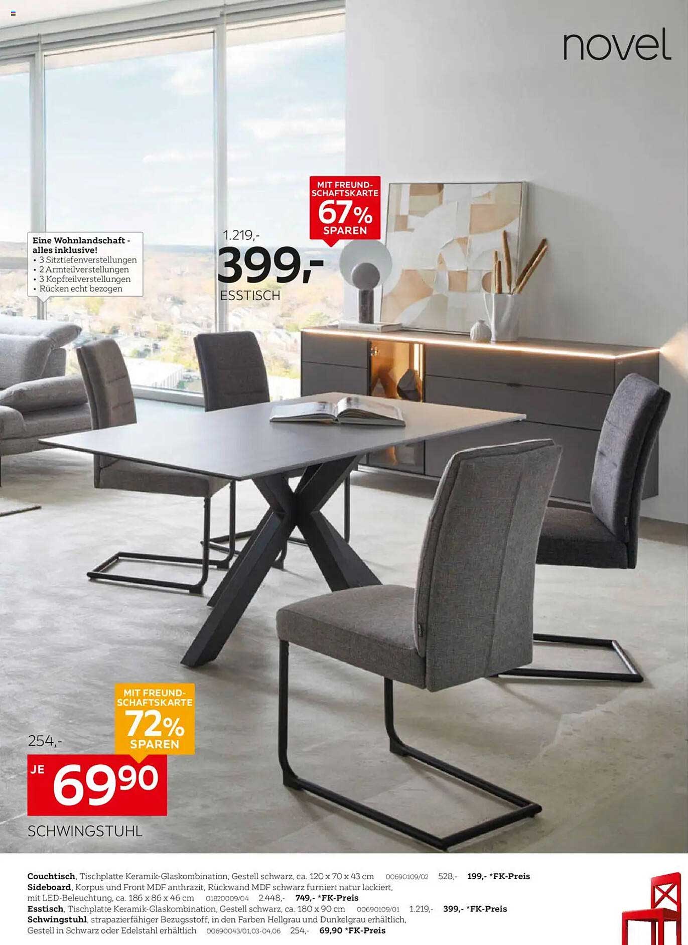 Esszimmer Tisch 'novel' in Schwarz für nur 399,-