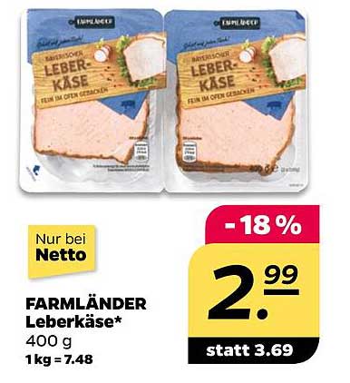 FARMLÄNDER Leberkäse 400 g