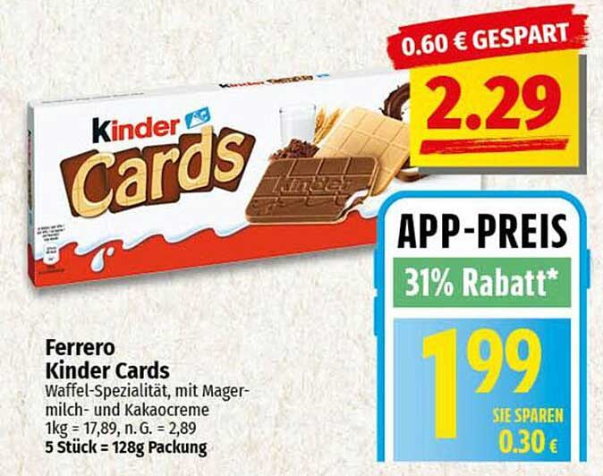 Ferrero Kinder Cards - Waffel-Spezialität