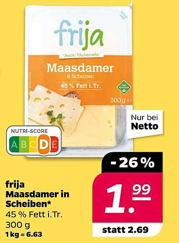 frija Maasdamer in Scheiben