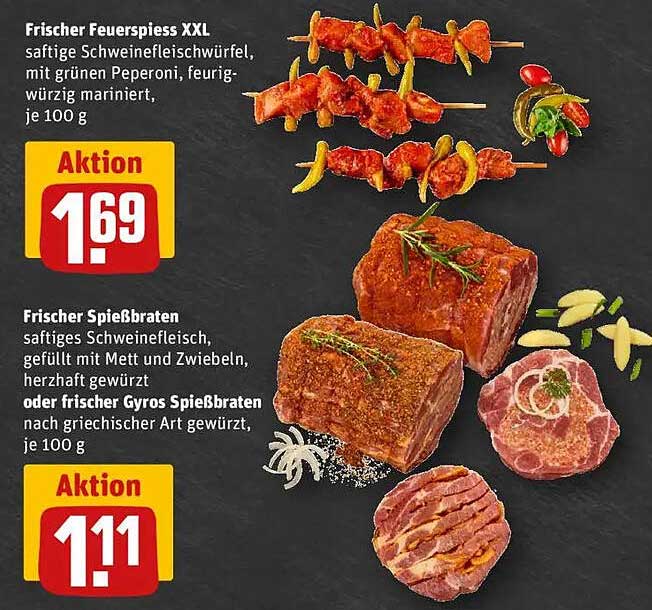 Frischer Feuerspiess XXL und Frischer Spießbraten