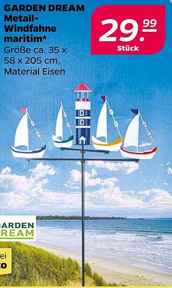 GARDEN DREAM Metall-Windfahne maritim
