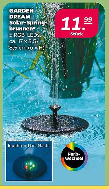 GARDEN DREAM Solar-Springbrunnen mit RGB-LEDs