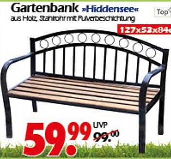 Gartenbank »Hiddensee« aus Holz und Stahlrohr mit Pulverbeschichtung