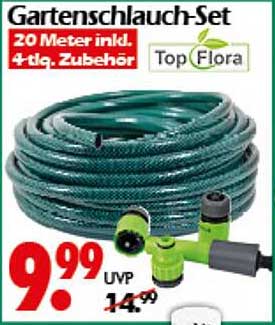 Gartenschlauch-Set 20 Meter inkl. 4-tlg. Zubehör von Top Flora