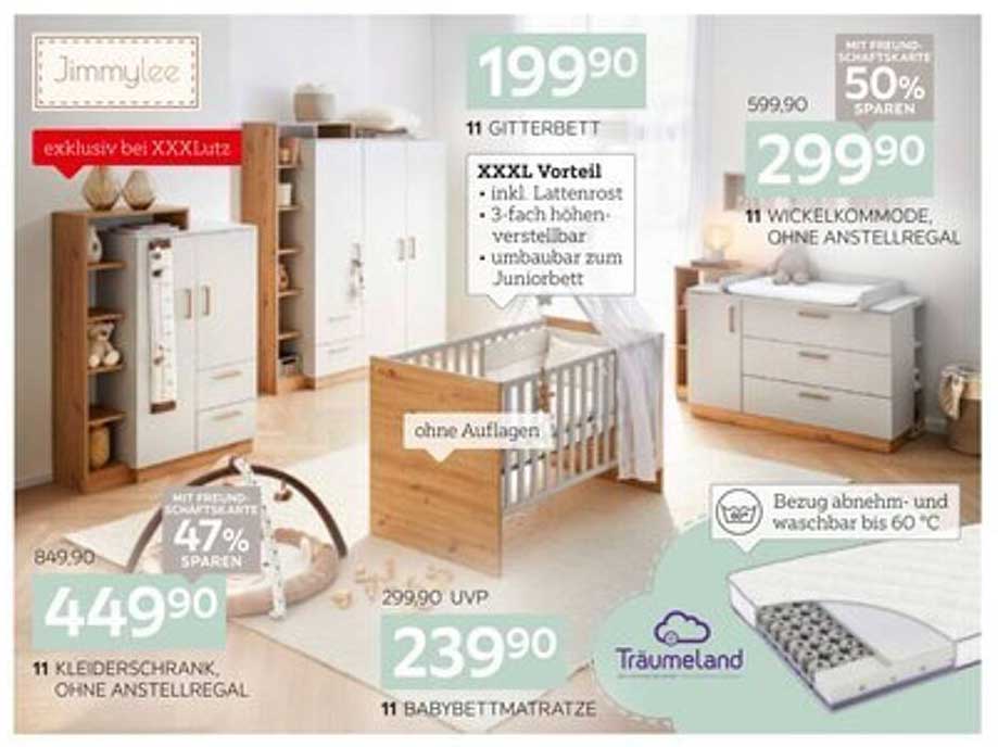 Gitterbett inkl. Lattenrost, 3-fach höhenverstellbar, umbaubar zum Juniorbett