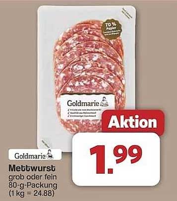 Goldmarie Mettwurst grob oder fein 80-g-Packung