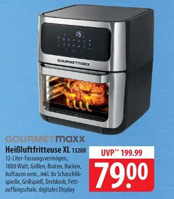 GOURMETmaxx Heißluftfritteuse XL 13208