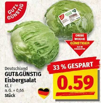 GUT& GÜNSTIG Eisbergsalat Kl. I