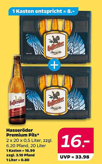 Hasseröder Premium Pils – 2 x 20 x 0,5 Liter zum Sonderpreis!