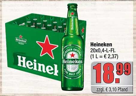 Heineken 20x0,4-Liter-Flasche