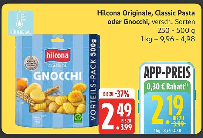 Hilcona Originale, Classic Pasta oder Gnocchi, versch. Sorten 250 - 500 g
