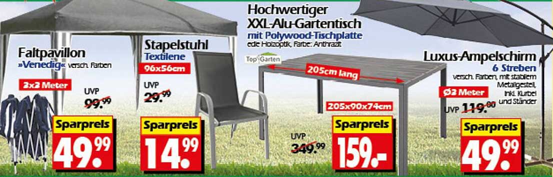Hochwertiger XXL-Alu-Gartentisch mit Polywood-Tischplatte