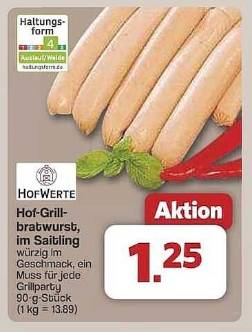Hof-Grillbratwurst, im Saitling - würzig im Geschmack, ein Muss für jede Grillparty!