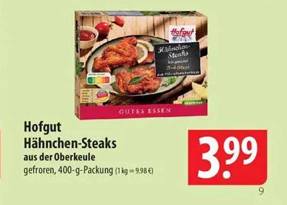 Hofgut Hähnchen-Steaks aus der Oberkeule
