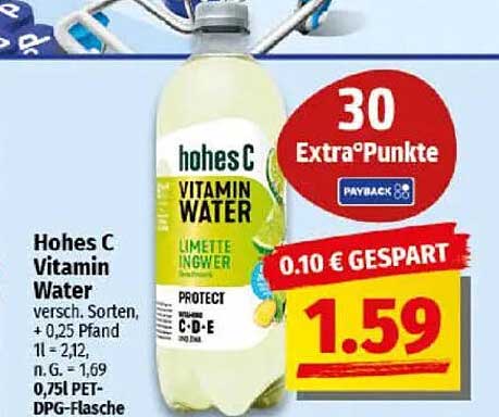 Hohes C Vitamin Water - Limette Ingwer