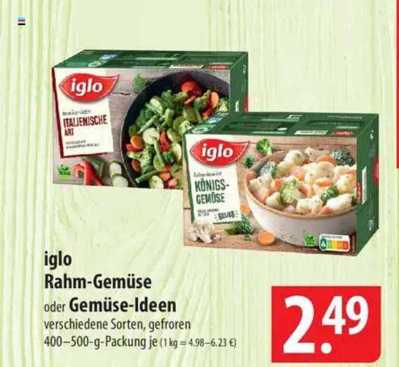 iglo Rahm-Gemüse oder Gemüse-Ideen, verschiedene Sorten, gefroren