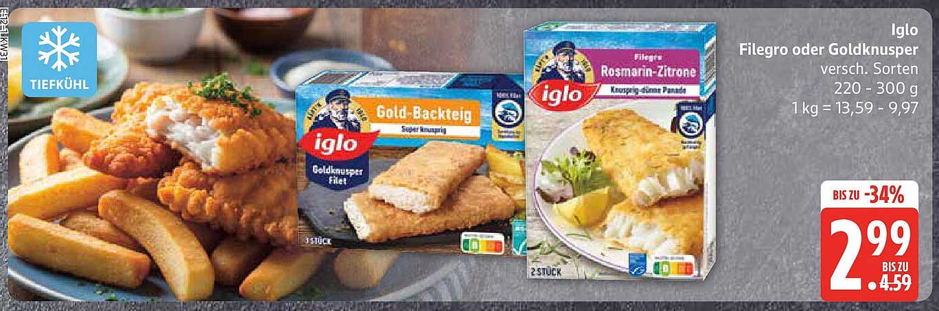 Iglos Filegro oder Goldknusper - verschiedene Sorten