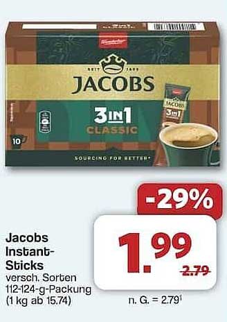 Jacobs Instant-Sticks 3in1, verschiedene Sorten