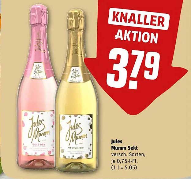 Jules Mumm Sekt 0,75 l – unterschiedliche Sorten zum Aktionspreis