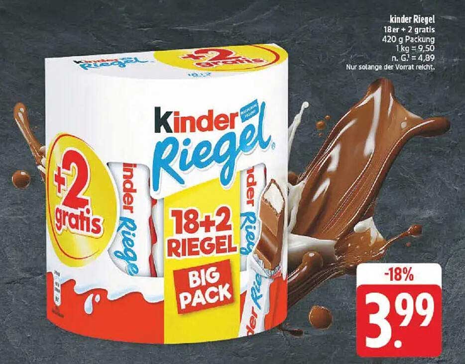 kinder Riegel 18er + 2 gratis