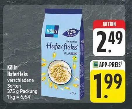 Kölln Haferfleks verschiedene Sorten 375 g Packung