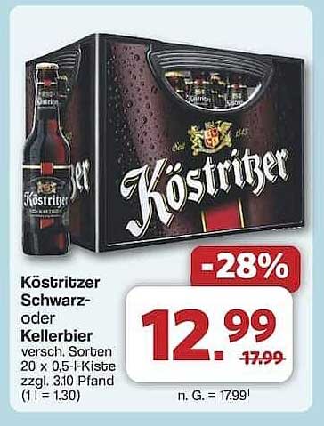 Köstritzer Schwarz- oder Kellerbier 20 x 0,5 l-Kiste