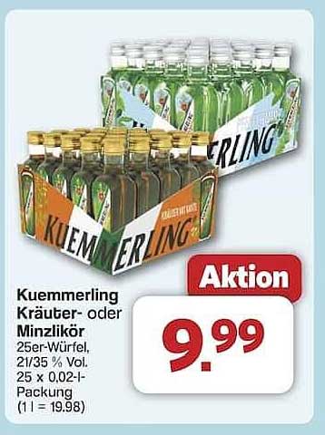 Kümmmerling Kräuter- oder Minzlikör 25er-Würfel