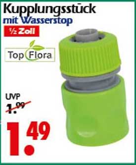 Kupplungsstück mit Wasserstop ½ Zoll