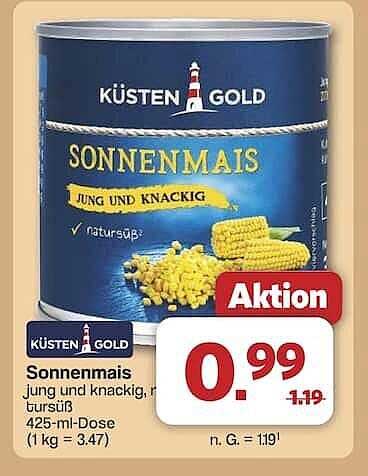 KÜSTEN GOLD SONNENMAIS Jung und knusprig 425 ml