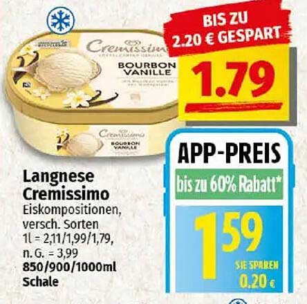 Langnese Cremissimo Bourbon Vanille Eiskomposition