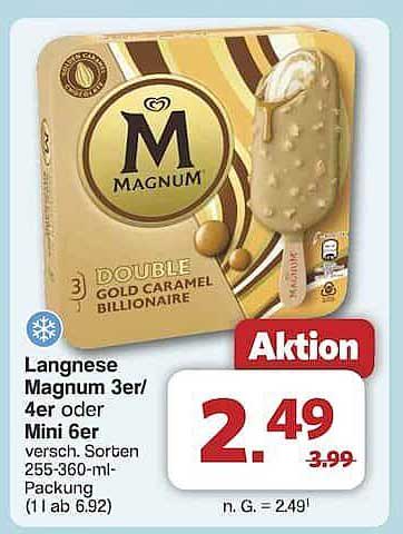 Langnese Magnum 3er/4er oder Mini 6er verschiedenen Sorten
