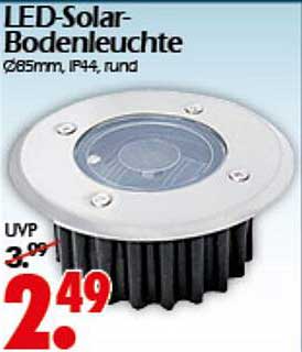 LED-Solar-Bodenleuchte φ85mm, IP44, rund