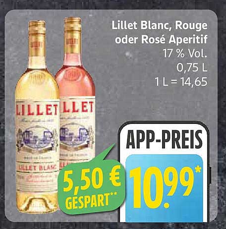 Lillet Blanc, Rouge oder Rosé Aperitif 0,75 L – Jetzt zum Sparpreis!
