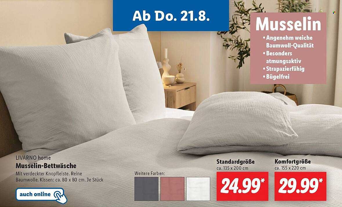 LIVARNO home Musselin-Bettwäsche