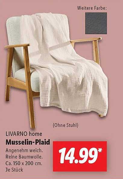LIVARNO home Musselin-Plaid