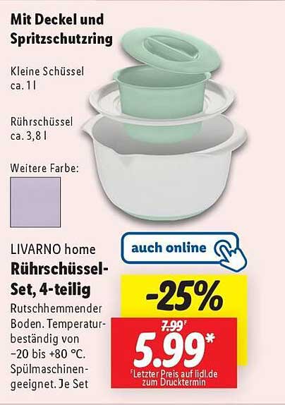 LIVARNO home Rührschüssel-Set, 4-teilig